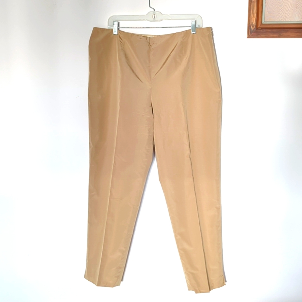 Vintage Carlisle pants w/ side zip. silk Size 18